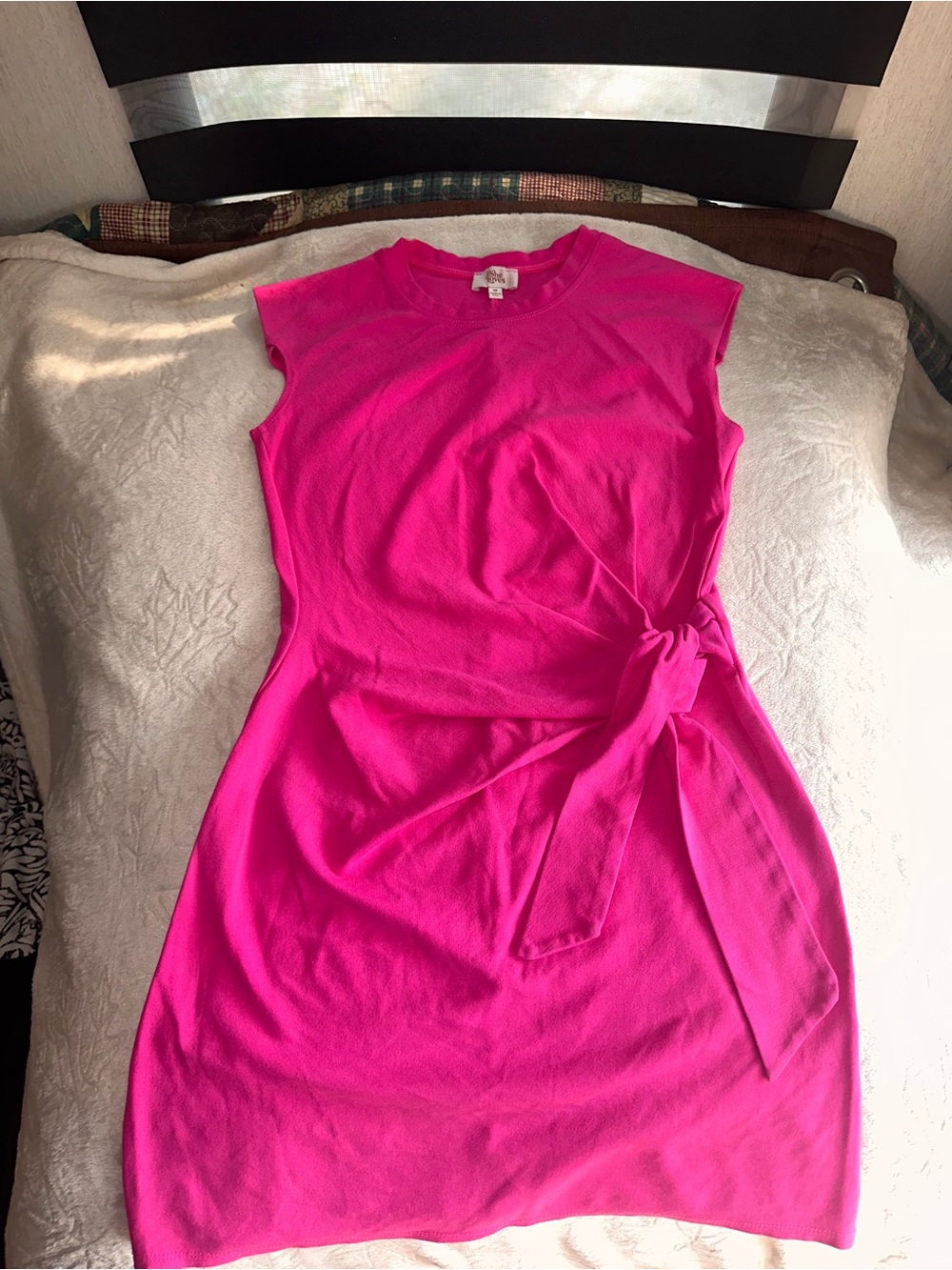 Love Bright Pink Tie-Waist Mini Dress